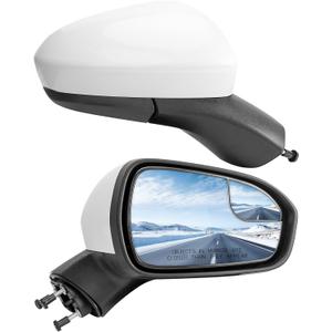 Right Passenger Side Rear View Mirror Replacement for Ford Fusion 2016 2017 2018 2019 2020 2021 2022- Rearview Mirrors with 3Pins, Electric Adjustment, white