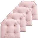 FABRICASTLE Chair Cushions Pads Non-Skid Comfortable 17" x 16" Seat Cushion Cover Set of 4 for Indoor Kitchen Dining Room Office Chairs (Lilac, 4 Counts)