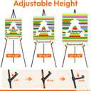 JEAWIWI 3PCS Black Easel Stand for Wedding Sign Stand, 66 Inch Lightweight Adjustable Art Easel for Display, Wedding Sign, Poster, Black Metal Easel with Portable Bags