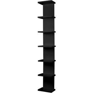 7 Tier Wall Shelf Unit - Lack Floating Shelf, Compact Display Floating Shelf, Vertical Column Wall Decor Mount Floating Storage Organizer Tall Tower Shelf for Bedrooms, Living Rooms(Black)