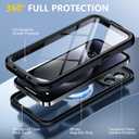 Red2Fire for iPhone 15 Pro Case Waterproof, [Built-in Screen Protector & Camera Protector][Compatible with MagSafe][Full Body Shockproof][IP68 Waterproof][Dustproof] Phone Case 6.1" Black/Clear