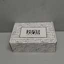 Senea Kay Rectangular Tissue Box Cover - Decorative Faux Book Tissue Box Cover, Rectangule Tissue Holder Dispenser Large Enough to Fit Rectangular Tissue Boxes Chic Modern Decor (Khaki Neutral)