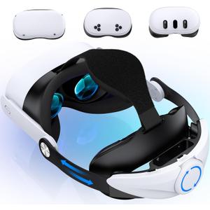 VR Head Strap for Meta Quest 3S/Quest 3/Quest 2, with Cotton BackPad, Adjustable Headset Strap, Lightweight, Reduce Pressure for Oculus Head Strap, Enhanced Comfort, Replacement for Elite Strap (classic), White