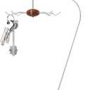 Key Organizer Hanger Tower Stand with Rotatable Hook and Wooden Tray for Rings Earrings Bracelets Storage for Vanity Table Nightstand Desk and Bedroom Dcor - (Retro)