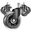 Office Chair Wheels, Set of 5 Caster Wheels Office Accessories, 3 Inch Heavy Duty Casters for Chairs to Replace Office Chair Mats, Smooth & Quiet Universal Fit for Most Chairs(5 Pack)