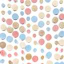 Champagne Gold Dusty Pink Blue Cream Beige Circle Dot Hanging Streamer Polka Dot Garland Banner for Baby Shower Birthday Wedding Bridal Shower Engagement Boho Gender Reveal Party Decorations Supplies