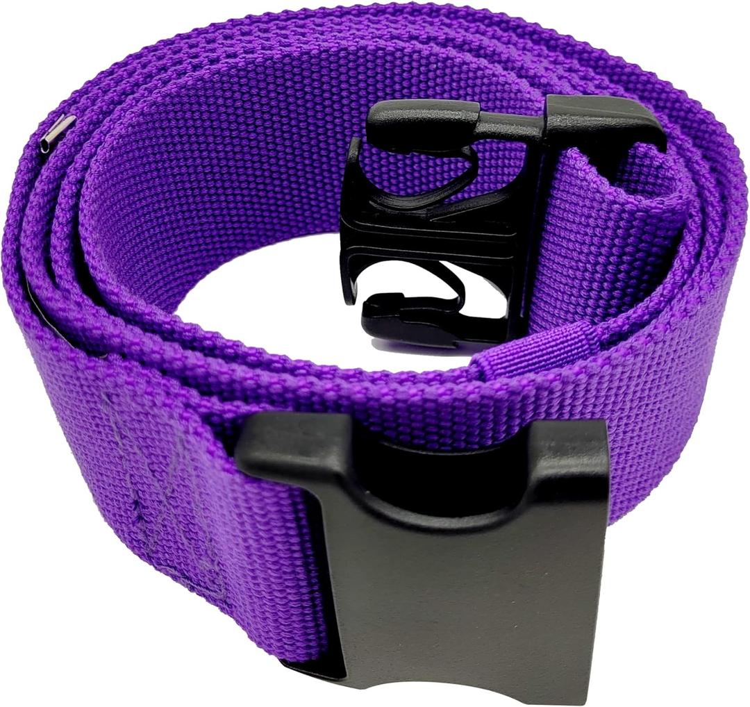 Gait Belt with Plastic Buckle by LiftAid - Transfer and Walking Aid with Belt Loop Holder for Assisting Therapist, Nurse, Home Care - 60"L x 2"W (Purple)