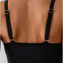 OYOANGLE Women's Maternity One Piece Swimsuits Cut Out Spaghetti Strap Pregnancy Bathing Suits Swimwear (Black, XL)