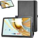 Mama Mouth PU Leather Folio 2Folding Stand Cover for Vortex Z Tab 10/Vortex T10M Pro/UMIDIGI G3 Tab Ultra/10.1" Tablets, Black