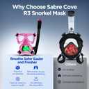 Full Face Snorkel Mask for Adults Teen, Snorkel Mask with Ear Equalization, Quick Release Anti-Leak and Anti-Fog with Mesh Bag for Snorkels, Lightweight Snorkeling Gear with Detachable Camera Mount