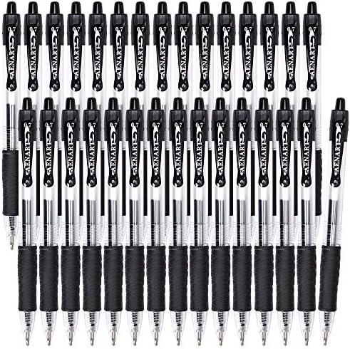 Gel Pens, 30 Pack Black Gel Pen Fine Point, Retractable Gel Ink Rollerball Pens for Smooth Writing (0.7mm) Back to School Supplies