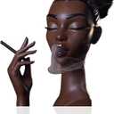 Sophisticated and Elegant Headscents-Head Incense Burner - Black Woman Smoking Head Incense Burner Design Calming Room Waterfall Decor and Unique Home Gift,Desk Decor (A)