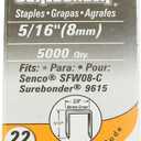 300-516-5M Narrow Crown 22 Gauge Upholstery Staples - 5/16" Length - 5000 Count