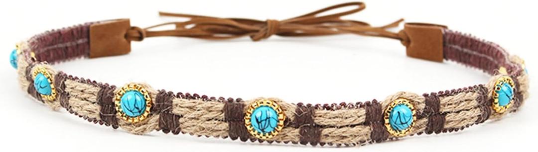 Cowboy Hat Bands for Men Women, Faux Leather Hat Belt for Cowboy/Western/Fedora/Cowgirl Hats (7 Turquoise)