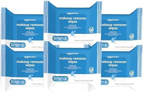 Amazon Basics Makeup Remover Wipes, Fragrance and Alcohol-Free, Gentle Cleansing, Removes Waterproof Mascara, Dermatologist Tested, 25 Count, Pack of 5 Amazon Basics Makeup Remover Wipes, Fragrance and Alcohol-Free, Gentle Cleansing, Removes Waterproof Mascara, Dermatologist Tested, 25 Count, Pack of 5