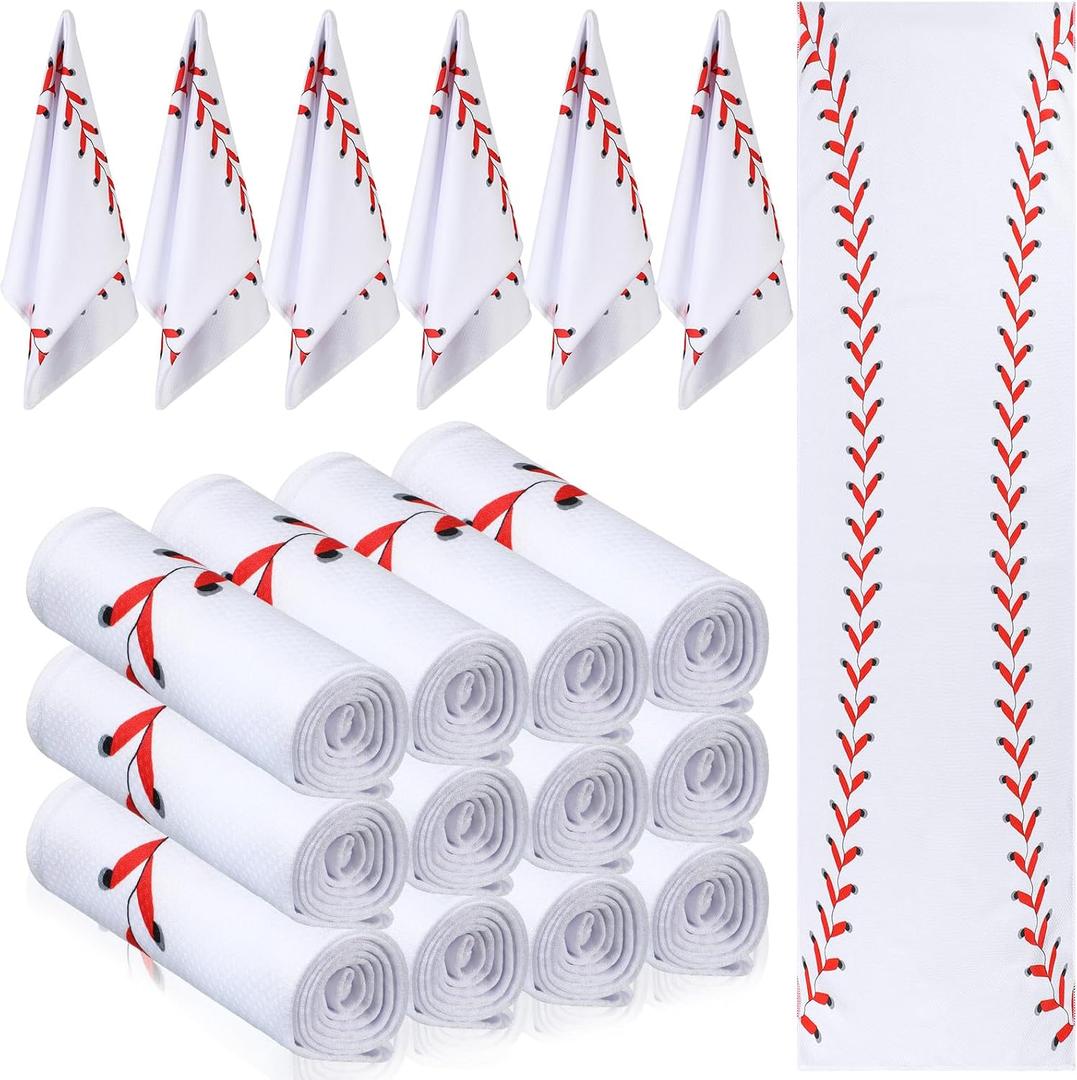 Chumia 18 Pcs 30 x 9 Inch Baseball Cooling Towel Accessories Baseball Soft Party Favors Ice Towel Breathable Chilly for Player Team Coach Team Gifts Goodie Bag Stuffers Sport Supplies