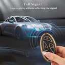 for Hyundai Key Fob Cover, Soft TPU Protection Key Fob Case Compatible with 2023 2024 Hyundai Ioniq 6 Grandeur GN7 KONA Sonata Elantra 7 Buttons Smart Key Accessories (Gold Black)