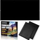 ANGSYLTH 2 Pcs Fluorescent Light Covers - 4 x 2 Feet Covers for Ceiling Lights, Magnetic Light Filters for Classroom, Office, Hospitals, Home (Black)