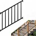 Metty Metal 4Ft W x 36in H Stair Deck Railing Kit, Textured Black AAMA2604 Powder Coat, IBC Certified Guard Rail for Deck Porch Balcony Patio Outdoor
