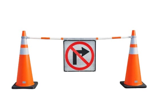 24"X24" Nonreflective Cone Bar Roll-Up Sign