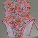 Jolefille Womens One Piece Swimsuit Tummy Control Modest Bathing Suit Teen Girls Swim Suit Cute Floral Swimwear (Small)