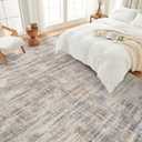 UERMEI 10x12 Washable Area Rug for Living Room: Modern Neutral Abstract Large Soft Low Pile Carpet Non-Slip Pet Kids Friendly Indoor Decor for Bedroom Dining Room Home Office Nursery Brown