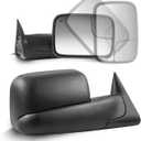 MOSTPLUS Power Heated Towing Mirror Compatible for 1998 1999 2000 2001 2002 Dodge Ram 1500 2500 3500 with Manul Telescoping (Set of 2) (Black)