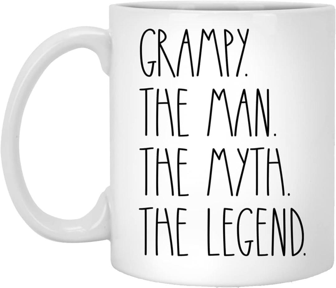 HFEYNZ Grampy The Man The Myth The Legend 11oz White Ceramic Coffee Mugs Cups Best Grampy Christmas Birthday (Color 2)