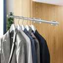 Valet Rod for Closet Pull Out, 12" Adjustable extending closet rod, Standard Retractable closet rod organization rack, Valet Clothing Hanger Rods Extender for Wardrobe Laundry Bathroom (Starry Silver)