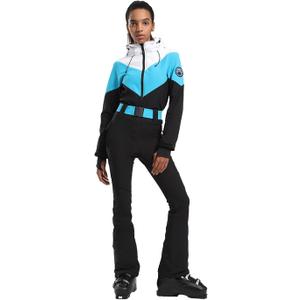 GSOU SNOW Ski Suit Women Snowsuit Slim One Piece Jumpsuit Snow Jackets Waterproof Winter Windproof Outdoor Sports Warm, Black X-Small