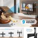 Universal TV Stand - Table Top TV Stand for 27-60 inch LCD LED TVs - 9 Level Height Adjustable TV Base Stand with Tempered Glass Base & Wire Management, VESA 400x400mm