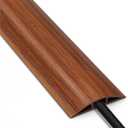 8ft Walnut Wood Cable Cover Floor, LZEOY Extension Cord Cover, Wire Cover for Floor, Flexible Cable Hider Floor, Power Wire Protector Prevent Cable Trips for Home, Offices, Hotel, Outdoor