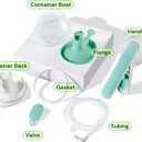 Willow Wave - Wearable Manual Breast Pump - Fits Fully in Bra - Ergonomic Handle - 24mm Soft Silicone Flange - Wearable Breastfeeding Pump - Hospital Grade Suction - Postpartum Essentials - Holds 5oz