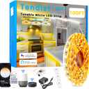 White LED Strip Lights 3000K-6500K 100ft Dimmable, Smart Strip Light Alexa Compatible, 24V WiFi Flexible Tape LED with APP & RF Remote, Cabinet Lighting Self-Adhesive for Room, Kitchen