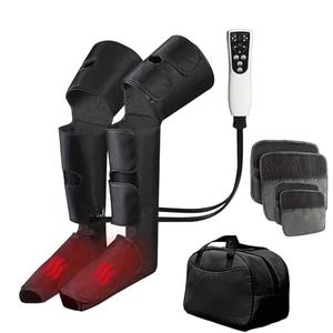 LINGTENG Leg Air Compression Massager for Foot Heat, Air Compression Calf Massage and Thigh Massage, Handheld Controller 3 Intensities 3 Modes (with 4 Extensions and Portable Bag), Gifts for Women