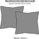 GAWAMAY Decorative Throw Pillow Covers 18x18 Inch Set of 2 for Living Room Couch Bed Sofa, Farmhouse Square Cushion Cover Soft Striped Corduroy Pillow Cases Boho Accent Home Decor (45x45cm) Grey