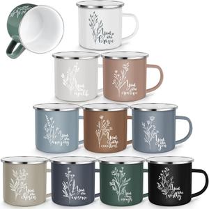 10 Pcs Employee Appreciation Gifts Bulk Motivational Enamel Mugs 12 oz Thank You Coffee Cups for Staff Coworker Teacher Nurse Week Volunteer Administrative Professional Gift