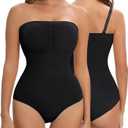 Strapless Shapewear for Women, Tummy Control Triangle Bodysuit, Seamless Sculpting Body Shaper Tank Top (Large, Black)