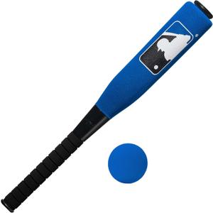 Franklin Sports MLB Kids Foam Baseball Bat + Ball Sets - Indoor + Outdoor Soft Foam Baseball Bats for Kids + Toddlers - Regular + Jumbo Barrels - 24" or 27" Length (Blue)