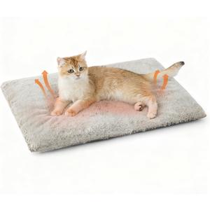 Bedsure Self Warming Cat Bed, Extra Warm Self Heating Mat for Cats & Dogs Non Electric, Anti-Slip Small Thermal Pet Pad Indoor with Removable Washable Cover, 24" x 18",Brown