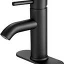 Matte Black Bathroom Sink Faucet 1 Hole, Single Handle Vanity Faucet - RV Bathroom Faucet 3 Hole (Black short 2)