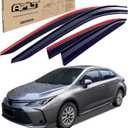 Outside-Mount Rain Guards Window Visors for 2020-2026 Toyota Corolla Sedan (NOT for Hatchback) Full-Size Wind Vent Deflectors Car Accessories Dark Smoke 4-Piece Set with Thicker