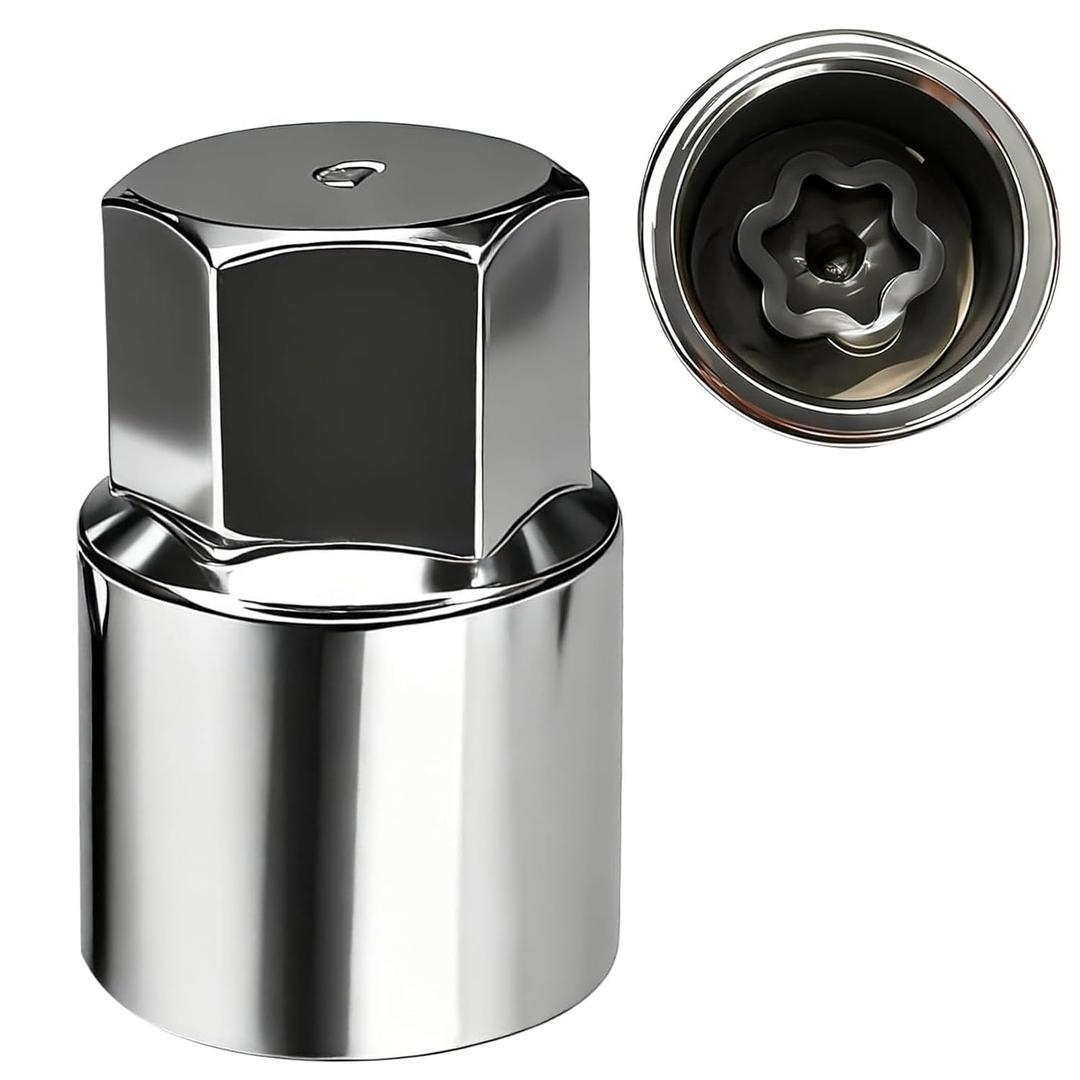 D-Type Wheel Lock Key for Toyota & Lexus | Professional Anti-Theft Lug Nut Removal Tool | Heavy-Duty Steel Locking Nut Key | Secure Wheel Installation & Removal (Silver)