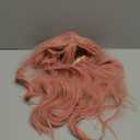 FESHFEN Long Pink Wigs for Women, 22 inch Middle Parting Synthetic Wavy Wig for Daily Party, Pink