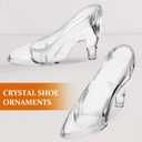 PRETYZOOM 12 Pcs Crystal Shoe Ornaments Clear High Heels Decorations Transparent Glass Slipper Figurines for Home Office Party Favors