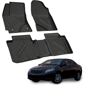 LASFIT Floor Mats for Toyota Corolla Sedan 2014-2019, All Weather TPE Custom Fit Car Liners for Toyota Corolla Accessories 1st & 2nd Row Car mats, Easy to Clean, Black