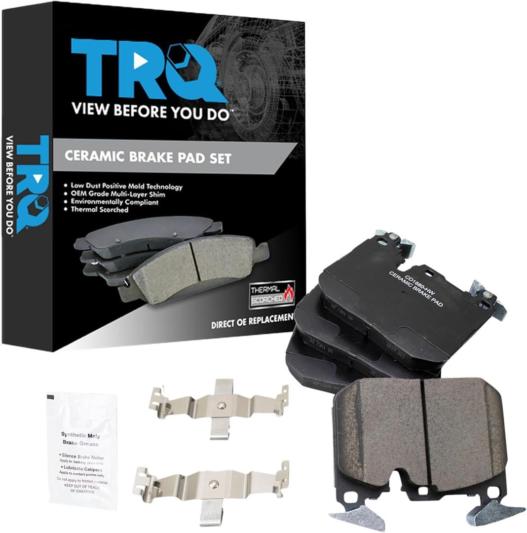 TRQ Front Ceramic Disc Brake Pad Set for BMW 2 3 4 Series i8 M2 M3 M4