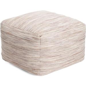 Anji Mountain Pouf Ottoman Foot Rest, Handmade Ottoman Pouf, Comfortable Foot Stool, Decorative Floor Seating for Living Room Decor, Bedroom & Home Dcor Accent - Joya Taupe, 22"D x 22"W x 16"H