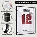 Aluminum Jersey Frame Display Case 2 Pack, Lightweight & Durable Metal Jersey Frame with Mat, Pinboard, Shatterproof Plexiglass & Hanging Kit for Football Baseball Basketball Soccer Hockey Shirt
