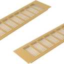 Vent Systems 16 x 4 Inch (Outer Dimensions) Air Supply Ventilation Grille - Pack of 2 - Gold Aluminum Rectangle Intake/Exhaust Door Vent Deflector - HVAC for Home Improvement Floor, Wall Duct Cover